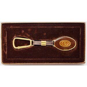 Vintage Gucci Leather Keychain W/ Original Box